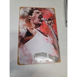 Freddie Mercury 8x12 Rustic-looking Metal Sign‎ Queen